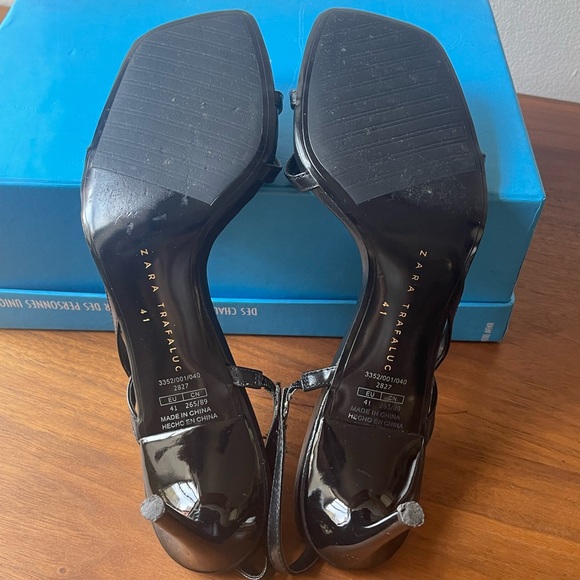 Zara classic black leather high heel strappy sandal | EU 41, US 9.5 - Picture 5 of 5